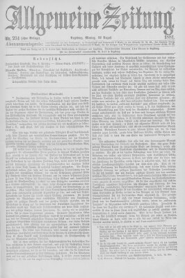 Allgemeine Zeitung Montag 22. August 1881