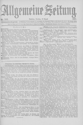 Allgemeine Zeitung Dienstag 30. August 1881