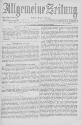 Allgemeine Zeitung Montag 5. September 1881