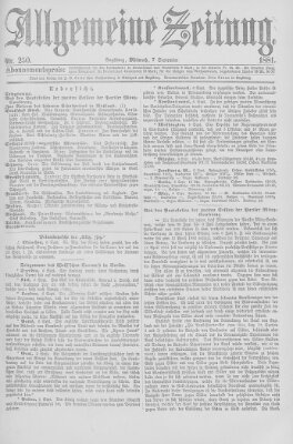 Allgemeine Zeitung Mittwoch 7. September 1881