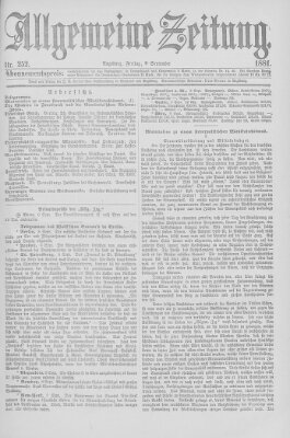 Allgemeine Zeitung Freitag 9. September 1881