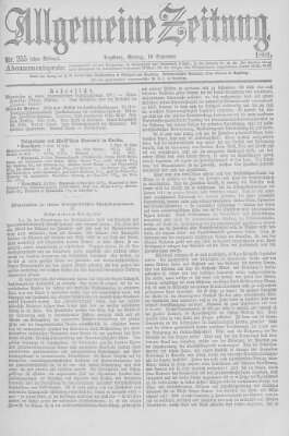 Allgemeine Zeitung Montag 12. September 1881