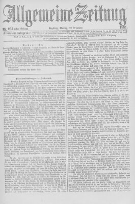 Allgemeine Zeitung Montag 19. September 1881