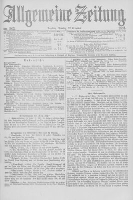 Allgemeine Zeitung Dienstag 20. September 1881