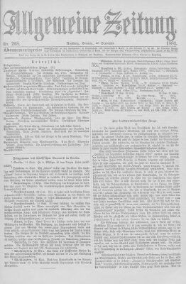 Allgemeine Zeitung Sonntag 25. September 1881