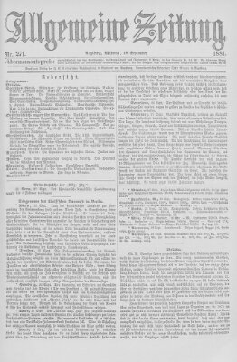 Allgemeine Zeitung Mittwoch 28. September 1881