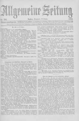 Allgemeine Zeitung Samstag 22. Oktober 1881