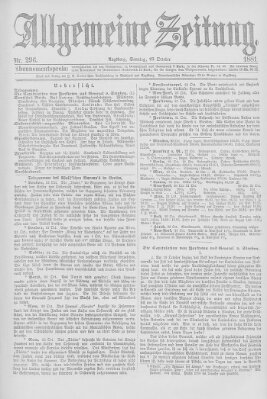 Allgemeine Zeitung Sonntag 23. Oktober 1881