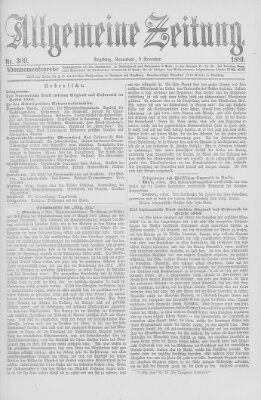 Allgemeine Zeitung Samstag 5. November 1881