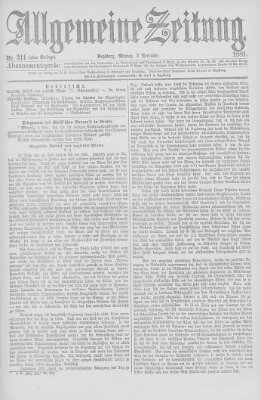 Allgemeine Zeitung Montag 7. November 1881