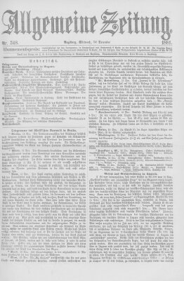 Allgemeine Zeitung Mittwoch 14. Dezember 1881