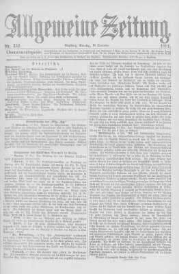 Allgemeine Zeitung Sonntag 18. Dezember 1881