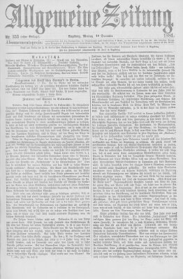 Allgemeine Zeitung Montag 19. Dezember 1881