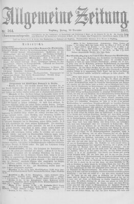 Allgemeine Zeitung Freitag 30. Dezember 1881