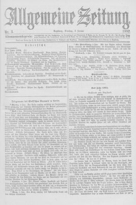 Allgemeine Zeitung Dienstag 3. Januar 1882