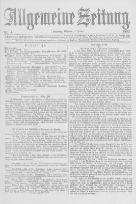 Allgemeine Zeitung Mittwoch 4. Januar 1882