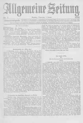 Allgemeine Zeitung Donnerstag 5. Januar 1882