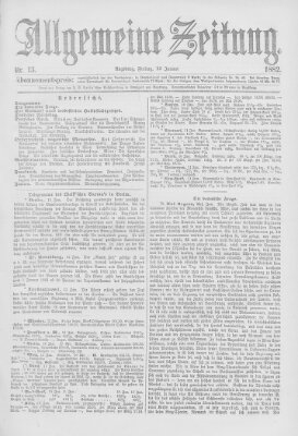 Allgemeine Zeitung Freitag 13. Januar 1882