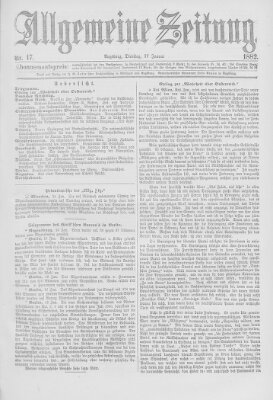 Allgemeine Zeitung Dienstag 17. Januar 1882