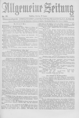 Allgemeine Zeitung Sonntag 29. Januar 1882