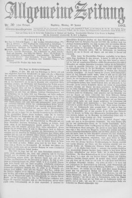 Allgemeine Zeitung Montag 30. Januar 1882