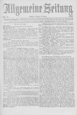 Allgemeine Zeitung Dienstag 31. Januar 1882