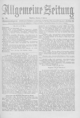 Allgemeine Zeitung Sonntag 5. Februar 1882