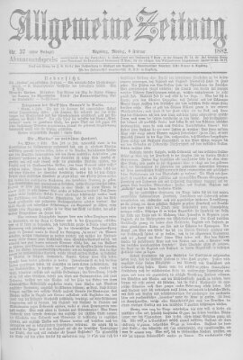 Allgemeine Zeitung Montag 6. Februar 1882