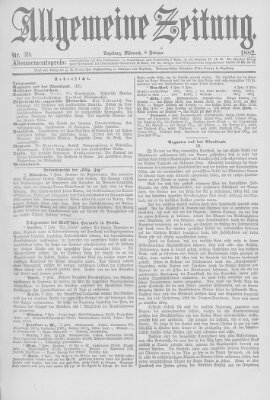 Allgemeine Zeitung Mittwoch 8. Februar 1882