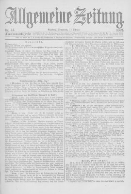 Allgemeine Zeitung Samstag 11. Februar 1882