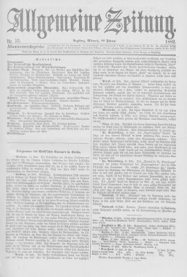 Allgemeine Zeitung Mittwoch 22. Februar 1882