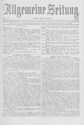 Allgemeine Zeitung Freitag 24. Februar 1882