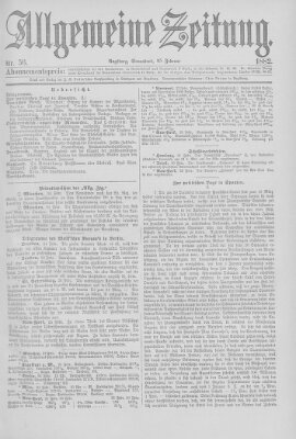 Allgemeine Zeitung Samstag 25. Februar 1882