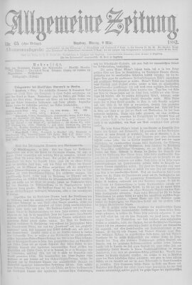 Allgemeine Zeitung Montag 6. März 1882