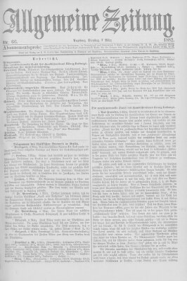 Allgemeine Zeitung Dienstag 7. März 1882