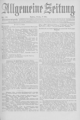 Allgemeine Zeitung Dienstag 21. März 1882