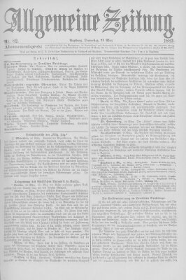 Allgemeine Zeitung Donnerstag 23. März 1882