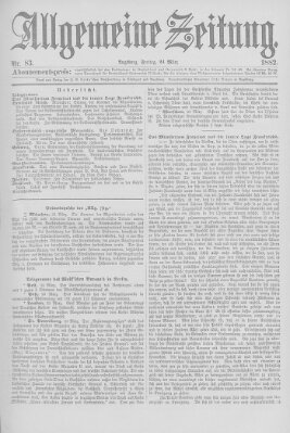 Allgemeine Zeitung Freitag 24. März 1882