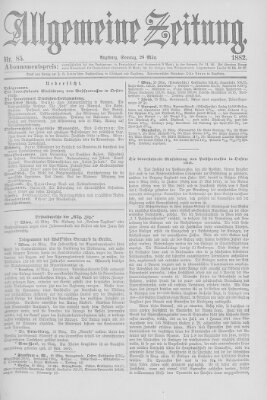 Allgemeine Zeitung Sonntag 26. März 1882