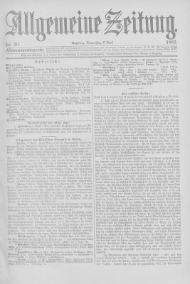 Allgemeine Zeitung Donnerstag 6. April 1882