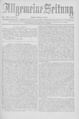 Allgemeine Zeitung Montag 24. April 1882