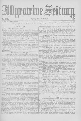 Allgemeine Zeitung Mittwoch 26. April 1882