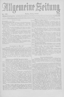 Allgemeine Zeitung Sonntag 30. April 1882