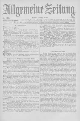 Allgemeine Zeitung Dienstag 2. Mai 1882