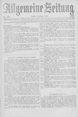 Allgemeine Zeitung Donnerstag 4. Mai 1882