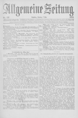 Allgemeine Zeitung Sonntag 7. Mai 1882