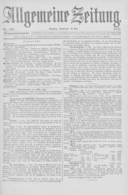 Allgemeine Zeitung Samstag 20. Mai 1882