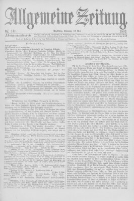 Allgemeine Zeitung Sonntag 21. Mai 1882