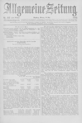 Allgemeine Zeitung Montag 22. Mai 1882