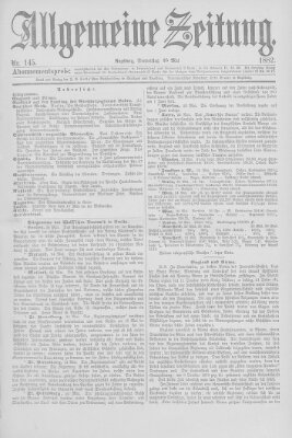 Allgemeine Zeitung Donnerstag 25. Mai 1882